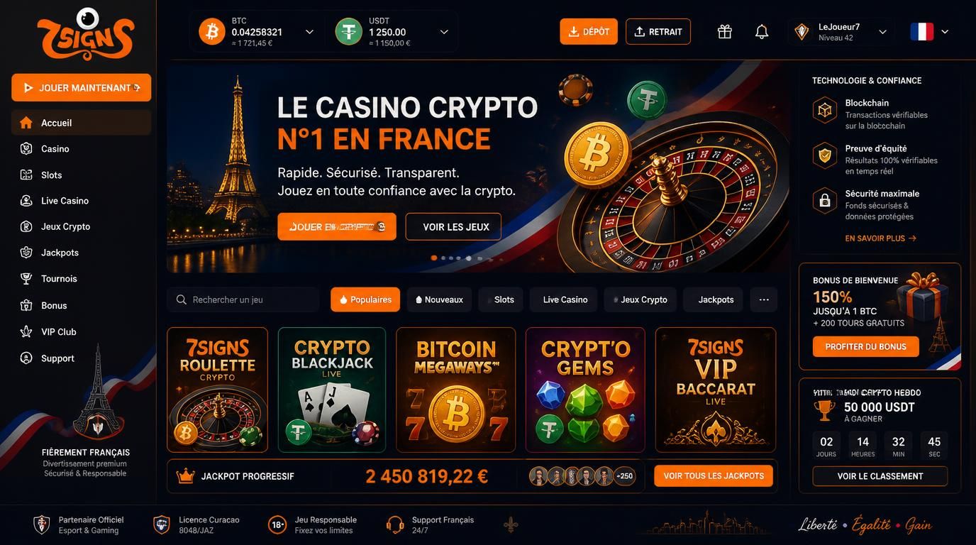 Casino en ligne avec support crypto et technologie premium 